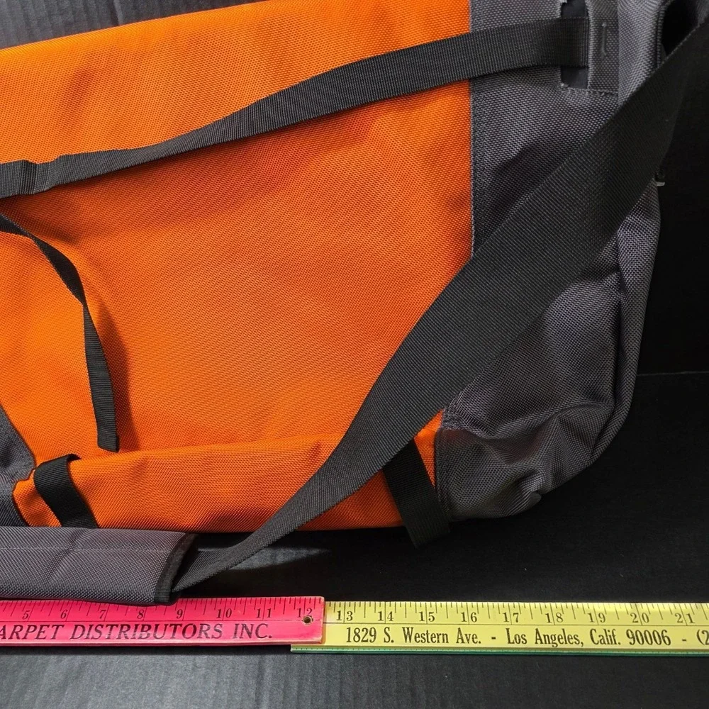 Nike Messenger Bag Orange Gray Nylon Vintage Y2K Crossbody Large Biking Backpack